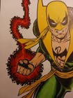 New ListingIron Fist Unleashed! Original Superhero Art! Sketch! 9X12 Inch!