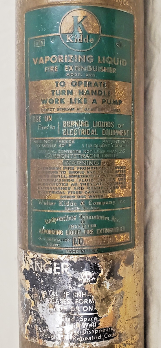 Rare Vintage Kidde Hand Pump Brass Fire Extinguisher - 2VG - 1
