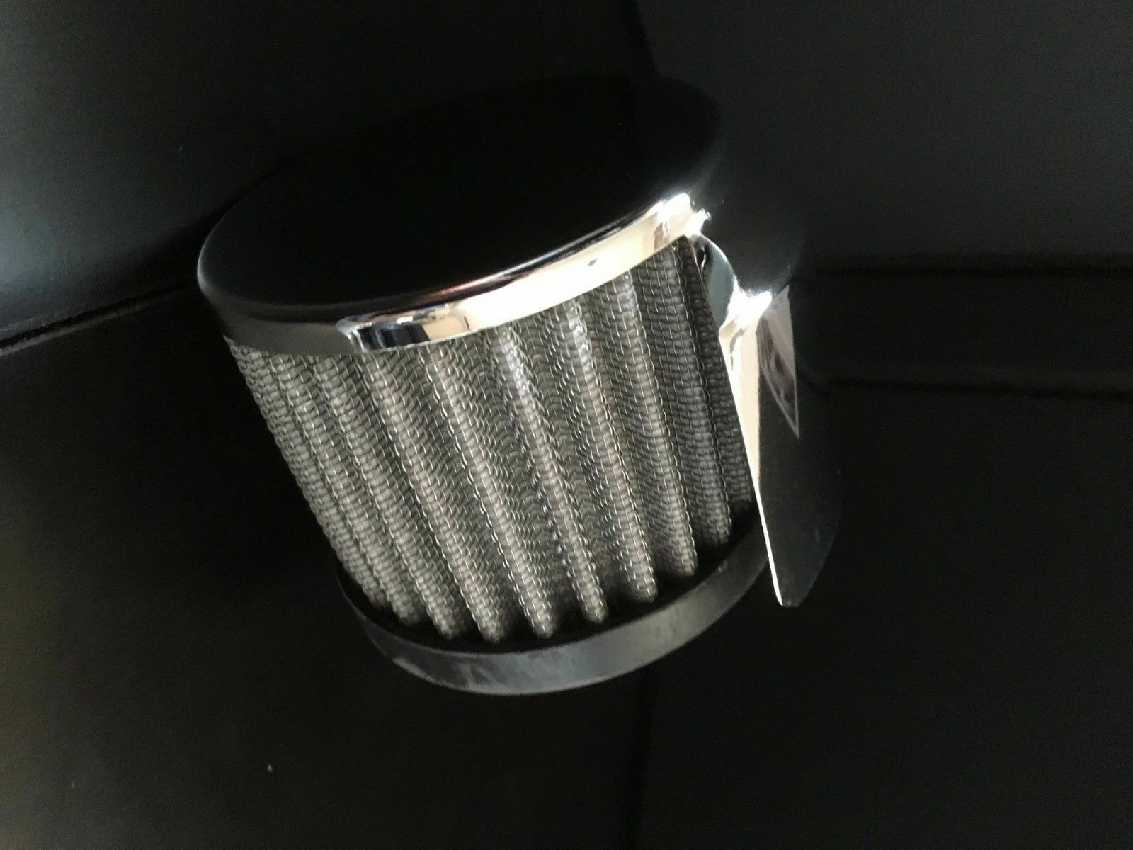 Chrome Push In Filter Breather With Shield Racing Oil Valve Cover
