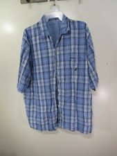 Mens Nautica Sleepwear Shirt Size XL Blue Plaid Short Sleeve Button Front Pocket