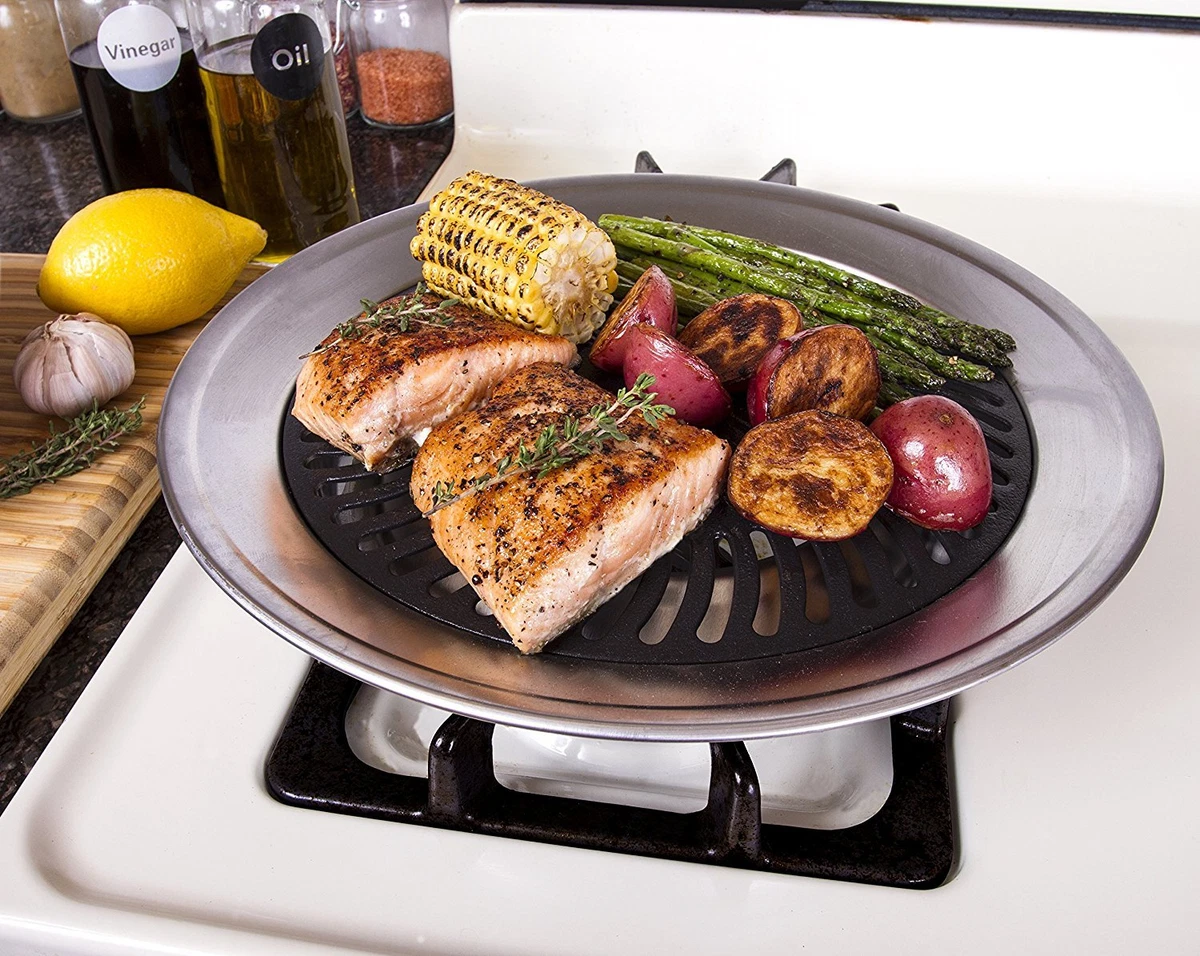 Stove Top Grill Pan Smokeless Nonstick Indoor Grill Plate for Gas amp;  Electric eBay