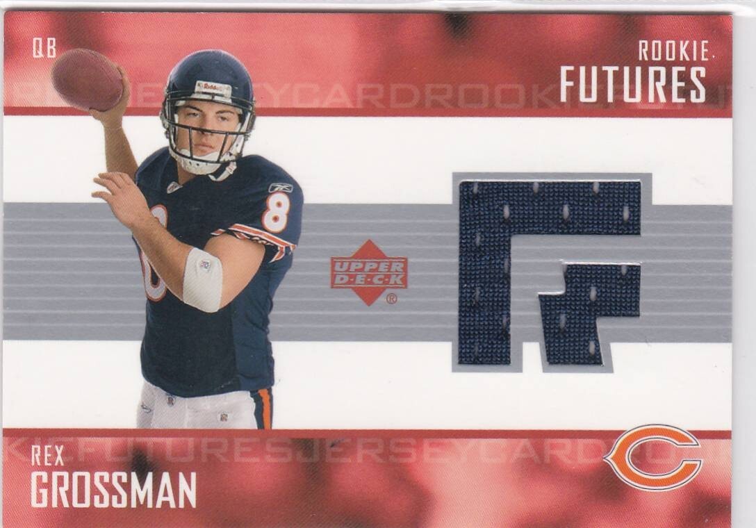 2003 Upper Deck #RF-RG Rex Grossman Game Used jersey card Chicago Bears Rookie