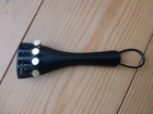 VIOLIN TAILPIECE, BLACK WITH 4 GOLD FINE TUNERS, ANY SIZE 4/4 - 1/16, UK SELLER!
