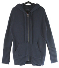 NWT Zadig  Voltaire NAVY BLUE  Salma  wool hooded cardigan Size L S7076