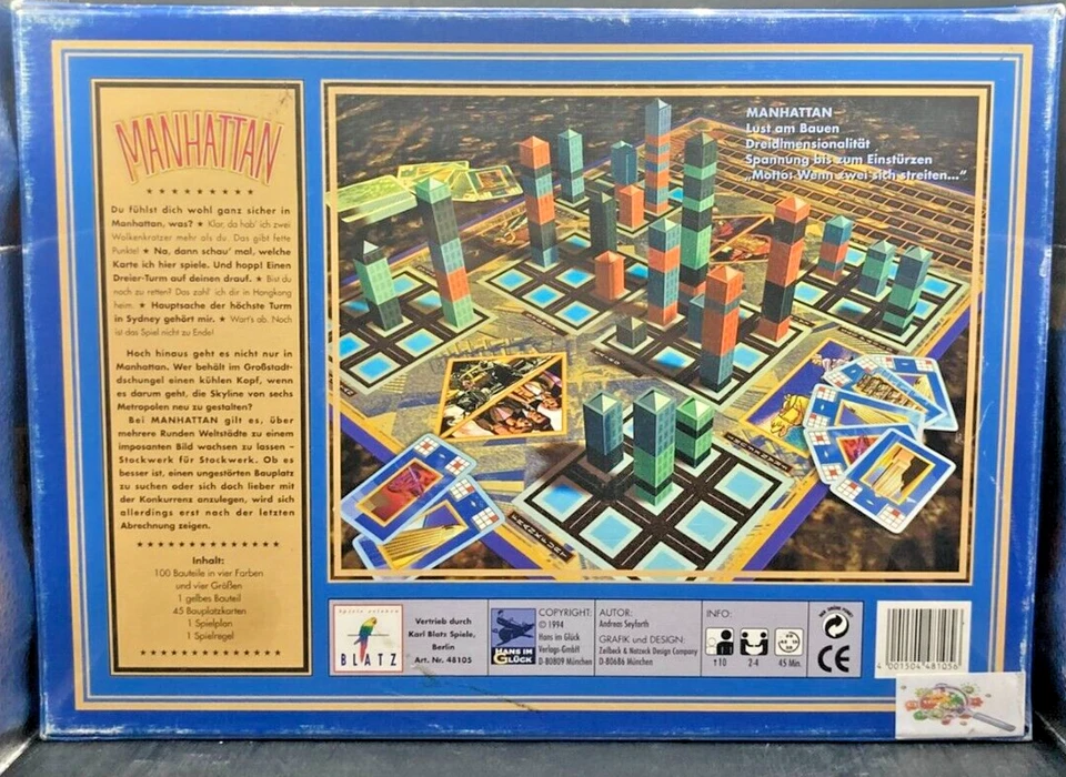 Manhattan Spiel des Jahres Hans im Glück Brettspiel retro geprüft vollständig - Bild 2 von 2
