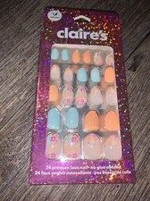 Claire s Pink Blue Peach Floral Flower press ...