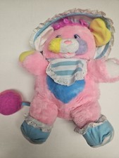 Vtg 80s Popples Baby Crisby 1986 Plush Pink Mattel Stripes