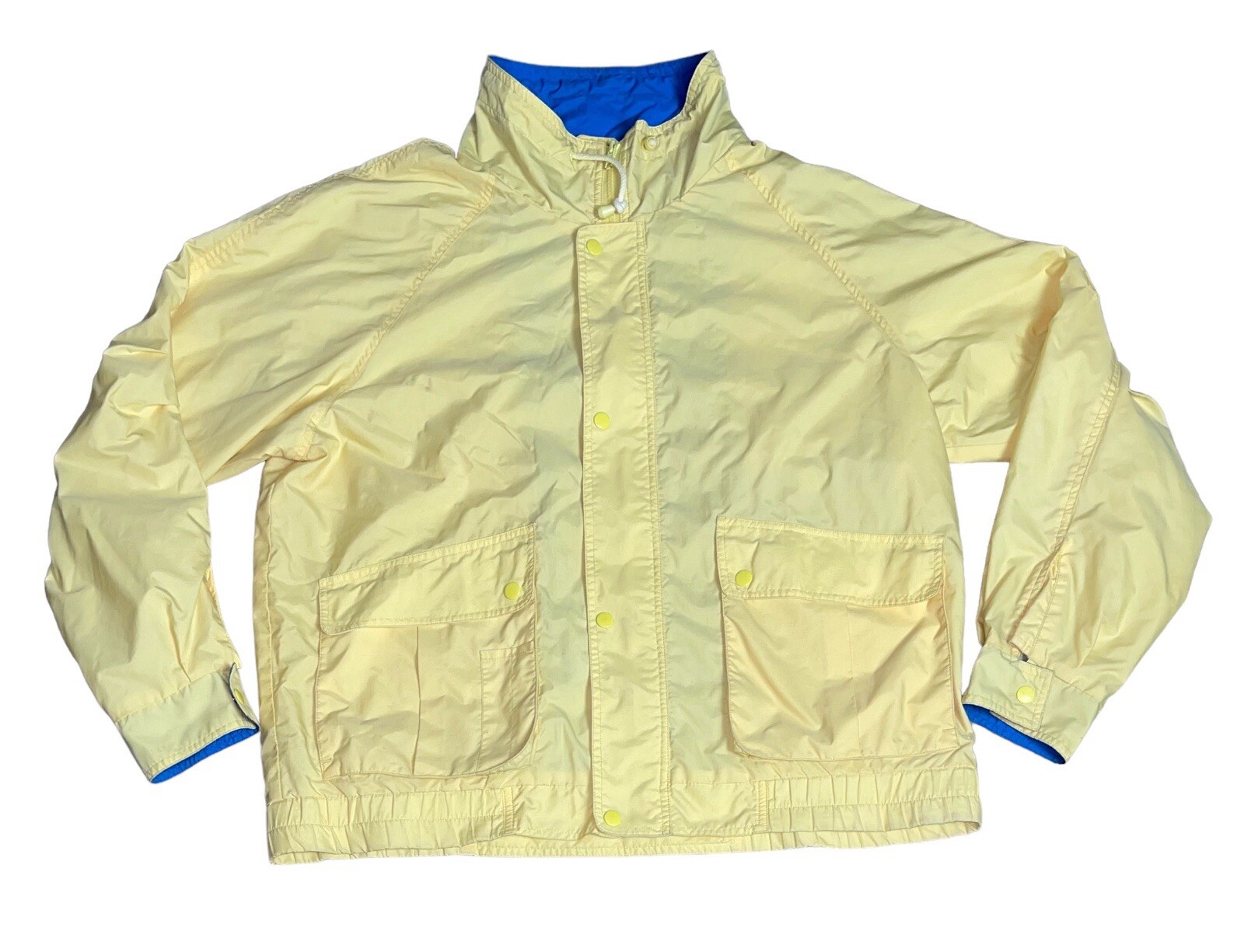 Stefano Mens Track Jacket Size Large Yellow Blue Vintage 80s 90s Windbreaker