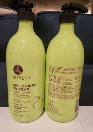 (2 piezas) LUSETA ~ VINAGRE DE SIDRA DE MANZANA ACONDICIONADOR Cabello Aceitoso Dañado Protección UVB