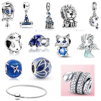AndreSi Charms individ.styl.Silber Armband m.akad.Eule,Igel,Eisfee,Auto,Löwe u.a