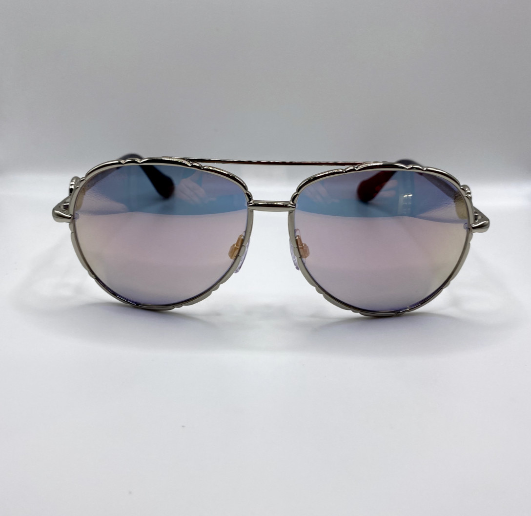 Солнцезащитные очки SWAROVSKI SK338 16C в серебряной оправе из зеркального металла-авиатора 57-13-135 338 31190₽