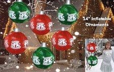 Set 6 Big Inflatable Xmas Ball Ornaments Yard Home Party Indoor Outdoor REUSABLE