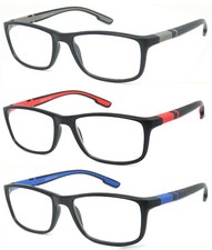 Men Women Retro Square Matte Black Frame Full Lens NOT Bifocal Reading Glasses