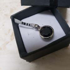Neuer kambodschanischer schwarzer Spinell, Sterlingsilber Anhänger