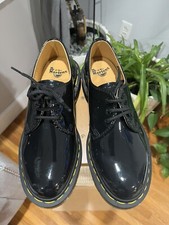 NEW Dr. Martens 10084 Smooth Patent Leather Black 3-Eye Shoes Womens sz 9 Oxford