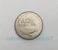 1983 Portugal 25 Escudos Coin, KM #619 Uncirculated / Fish-FAO issue