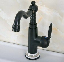 Black Oil Rubbed Brass Bathroom Kitchen Vessel Sink Faucet Mixer Tap snf655