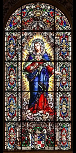 Plaque métal vitrail église 30 X 20 CM