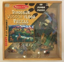 Melissa  Doug Dinosaur Wooden Floor Puzzle Giant 2' x 3' 60 Jumbo Pieces Age 5 
