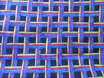 Kings Road Laura Heine Cotton Fabric FONDLY FLOWERS Woven Stripes on Black 2+ Yd