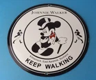 Vintage Johnnie Walker Sign - Adult Beverage Tuxedo Mickey Porcelain Gas Sign
