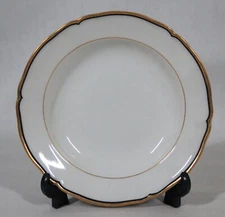 ANTIQUE KPM CHINA 5" DIAMETER FRUIT BOWL PATTERN #110 BLACK & GOLD TRIM