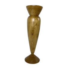 Vintage Handmade Hand Turned Decorative Wood Vase Unlined Signed 1996 Ash Tree