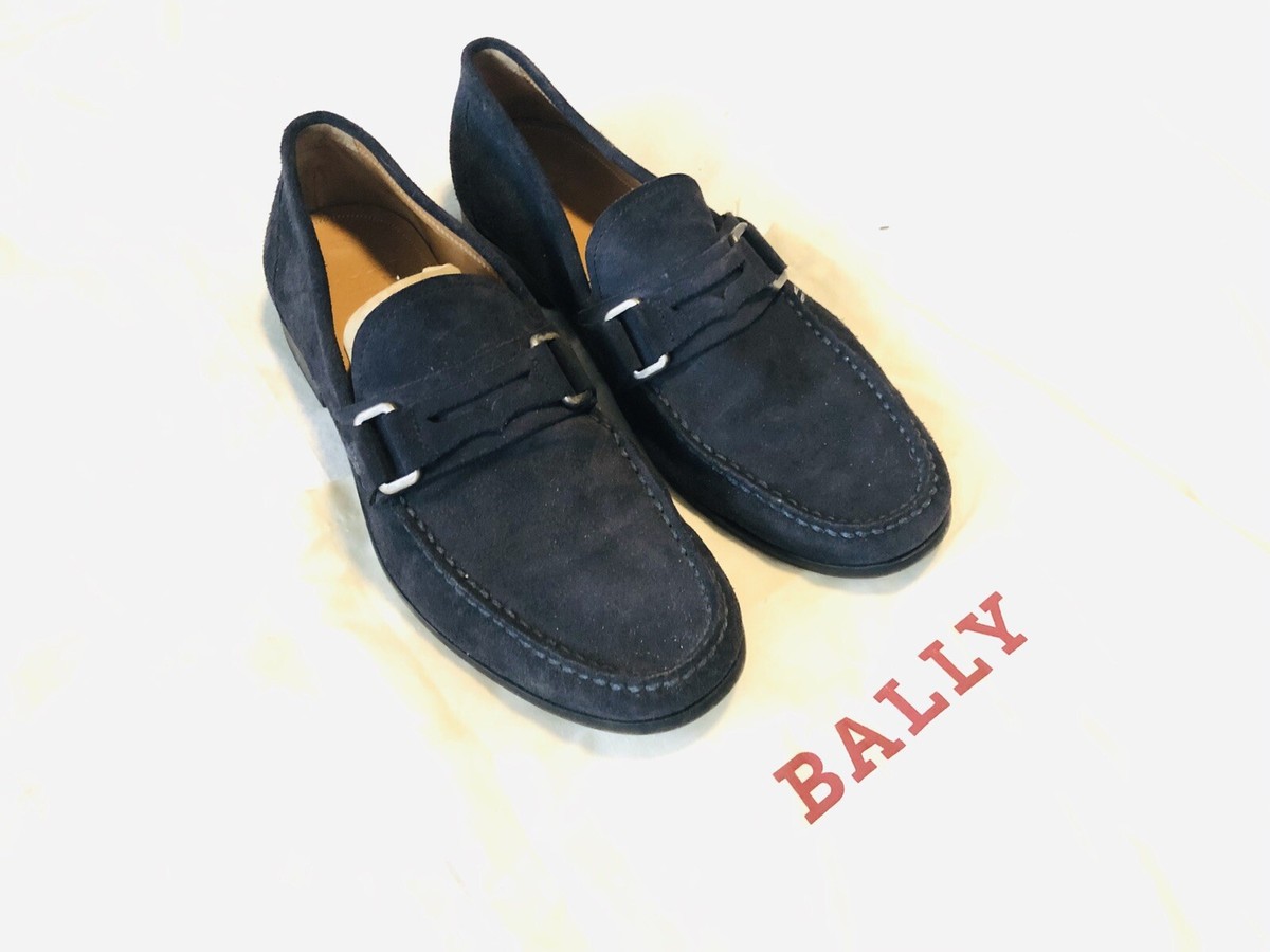 Auth BALLY Mens Suede Bit-Strap Loafers Blue Sz 9 D “Coniac” Slip