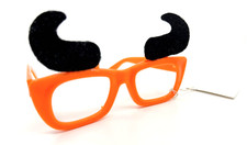 NEW Vintage Russ Funny Halloween Party Felt Eyebrow Orange Fake Glasses