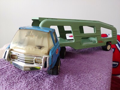 GENUINE TONKA BLUE/GREEN TRACTOR TRAILER-RARE, COLLECTABLE & GOOD FUNCTIONALITY