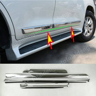 Fit for 16-21 Toyota Land Cruiser Chrome Side Body Door Moulding Lid Guard Cover
