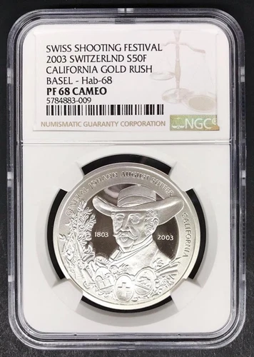 Switzerland Svizzera. 2003 50 franchi Ag. X#565. NGC PF68CAMEO. - Proof