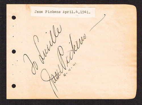 Guy Robertson d. 1960 & Jane Pickens d. 1992 autographe signé 4x5 album page F5 - Photo 2/2