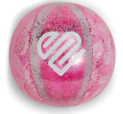 Beach Ball, 24 Inch Inflatable Glitter Ball Confetti Pool Toys Heavy Duty 