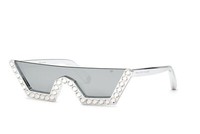 Philipp Plein Sonnenbrille SPP031S Plein Crystal Lux 4GTX Grau Rauch Damen