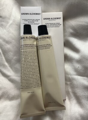 New GROWN ALCHEMIST Hydra Repair Day Cream Camellia Geranium Blossom Set of 2