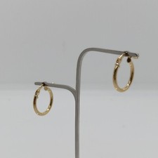 ORECCHINI A CERCHIO A SEZIONE TONDA IN ORO GIALLO 750 18KT 0,85 GRAMMI (7212)