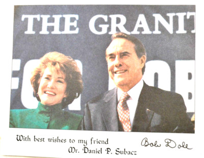 Vintage Bob Dole Thank You Signed Color Print Card