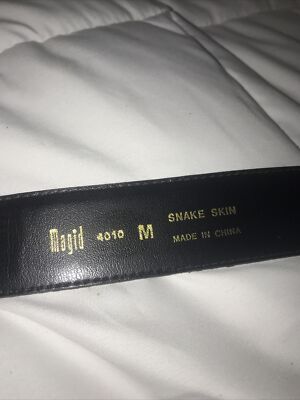 Magid Genuine Snakeskin Vintage Black Belt size S Magid Snakeskin Belt 30 M Genuine Yellow Vtg 4010 | eBay main image 2