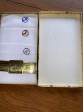 Vintage Mervyns 3 Men's Hankerchiefs with Box Letter S Embroidered NOS
