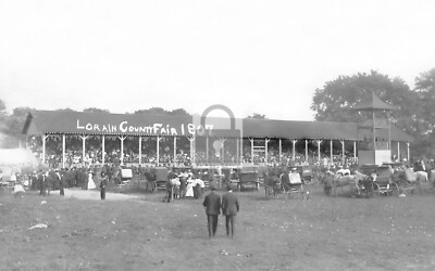 Race Grand Stand Lorain County Fair Elyria Ohio OH - REPRINT