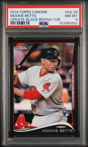 2014 Topps Chrome Update - Mookie Betts True Black Refractor Rookie /99 PSA 8
