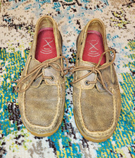 Twisted X Women's Boat Shoe Driving Moccasin Shoes, Size Womes 6.5