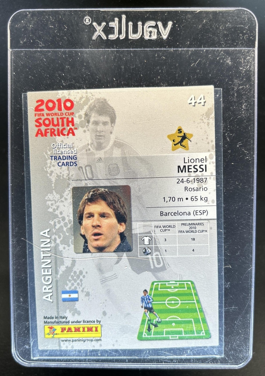 2010 Panini Premium World Cup Lionel Messi #44 Argentina view 2
