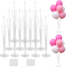 12 Sets Balloon Stand Kit for Table, Balloon Sticks with Base Birthday Graduatio