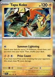 Tapu Koko 065/191 Surging Sparks Holo Rare