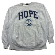 Vintage Hope College Sweatshirt XXL 2XL Gray Fleece Pullover USA Made Jansport