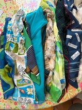 Vintage Lot 10 Mostly Polyester Scarves