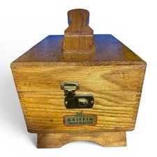 Vintage Griffin Shinemaster Wooden Shoe Shine Box With Brushes