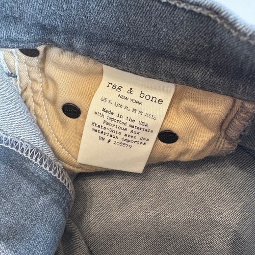 Jeans donna Rag & Bone/Jean 26 grigio lavaggio skinny fit vita media non invecchiato - Foto 6 di 10
